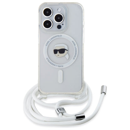 Калъф MagSafe за Apple iPhone 16 Pro Max, Karl Lagerfeld, IML Crossbody Karl's Head, Прозрачен