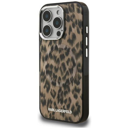 Калъф MagSafe за Apple iPhone 16 Pro Max, Karl Lagerfeld, IML Leopard Pattern, Кафяв