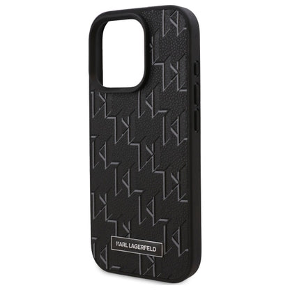 MagSafe Case for Apple iPhone 16 Pro Max, Karl Lagerfeld, Monogram Metal Logo, Black