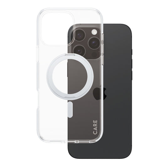 Калъф MagSafe за Apple iPhone 16 Pro Max, PanzerGlass, с функция стойка, Прозрачен Сребрист