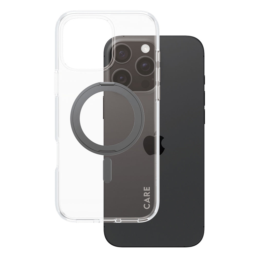 Калъф MagSafe за Apple iPhone 16 Pro Max, PanzerGlass, с функция стойка, прозрачен черен