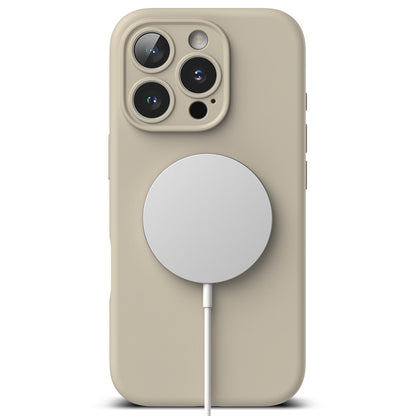 Калъф MagSafe за Apple iPhone 16 Pro Max, Ringke, Силикон, Крем