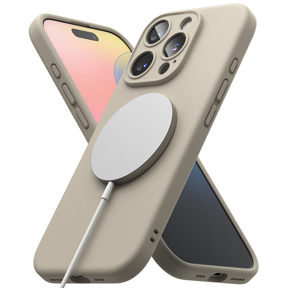 Калъф MagSafe за Apple iPhone 16 Pro Max, Ringke, Силикон, Крем