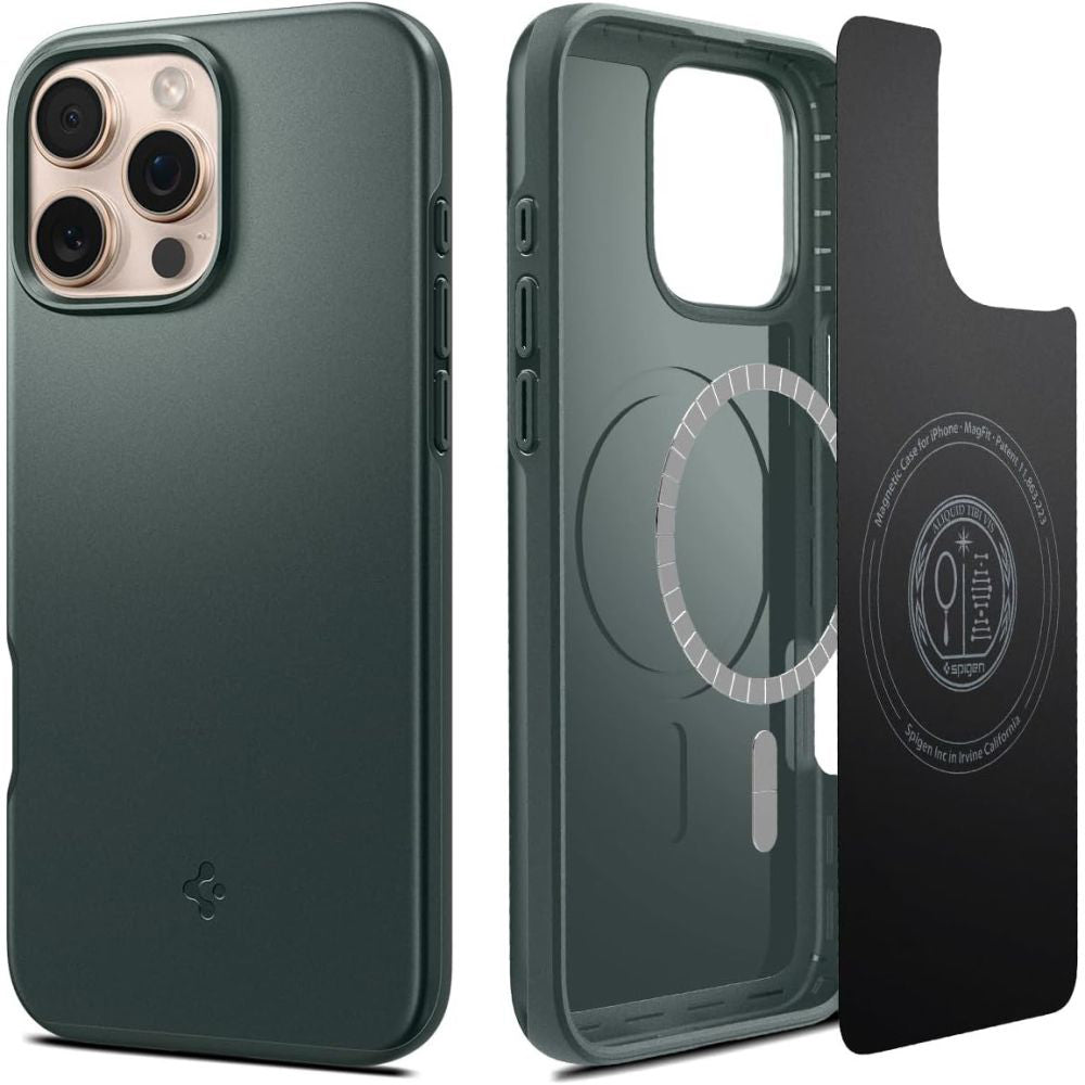 Калъф MagSafe за Apple iPhone 16 Pro Max, Spigen, Thin Fit, Зелен