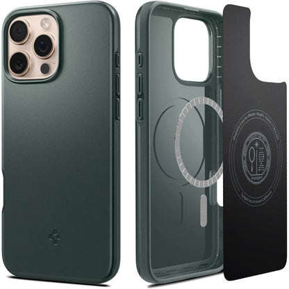 Калъф MagSafe за Apple iPhone 16 Pro Max, Spigen, Thin Fit, Зелен