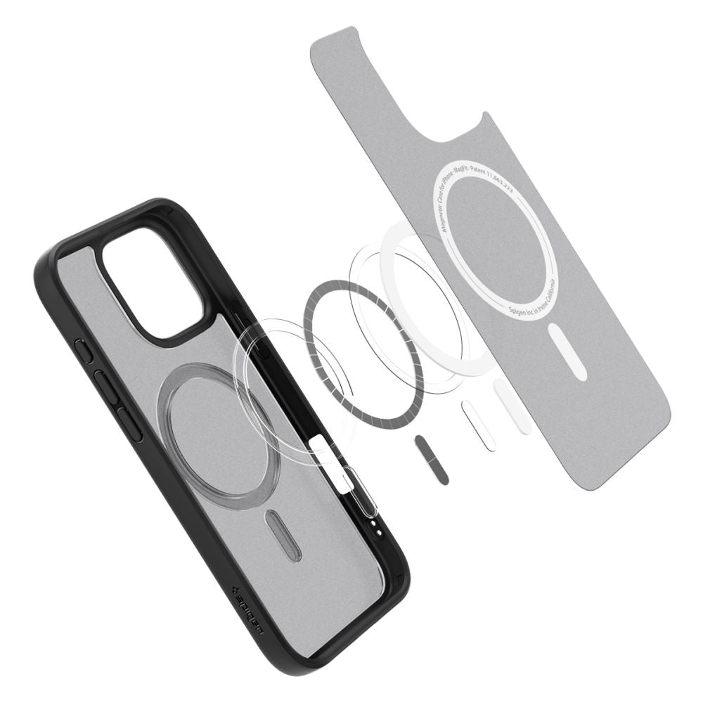 Калъф MagSafe за Apple iPhone 16 Pro Max, Spigen, Ultra Hybrid, Черен сатен ACS08003