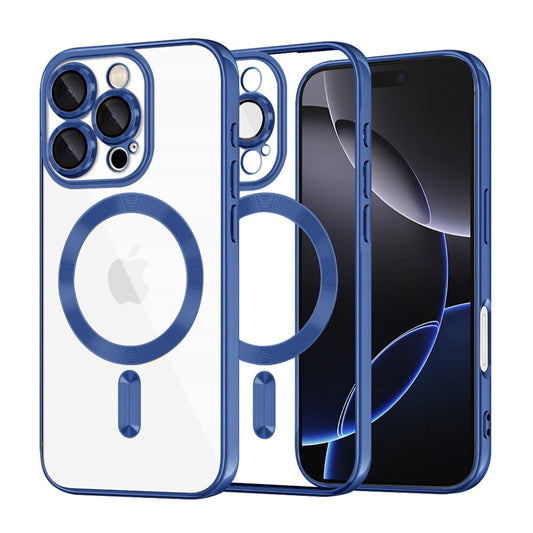 Калъф MagSafe за Apple iPhone 16 Pro Max, Techsuit, Luxury Crystal, Тъмносин