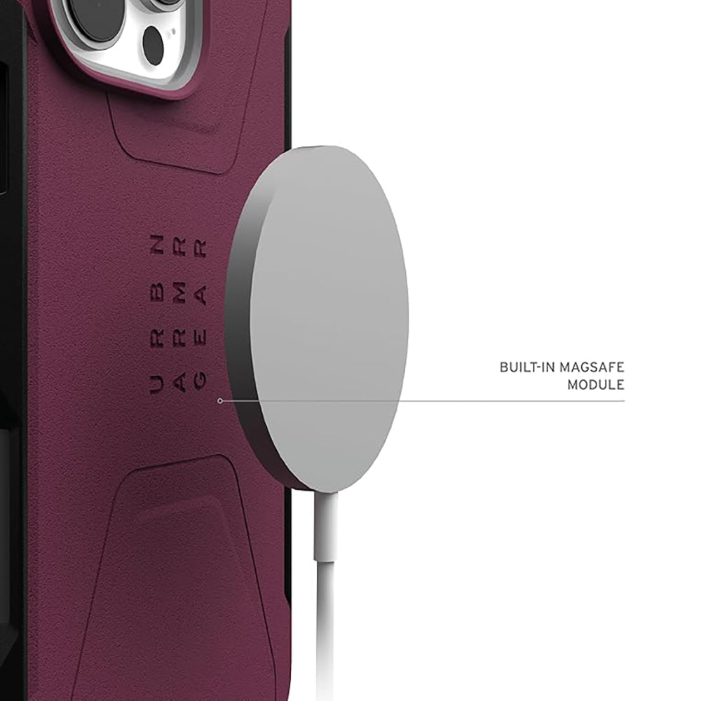 Калъф MagSafe за Apple iPhone 16 Pro Max, Urban Armor Gear, Civilian, Бордо