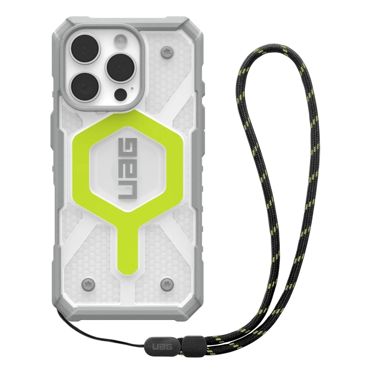 Калъф MagSafe за Apple iPhone 16 Pro Max, Urban Armor Gear, Pathfinder Clear с връзка, Зелен