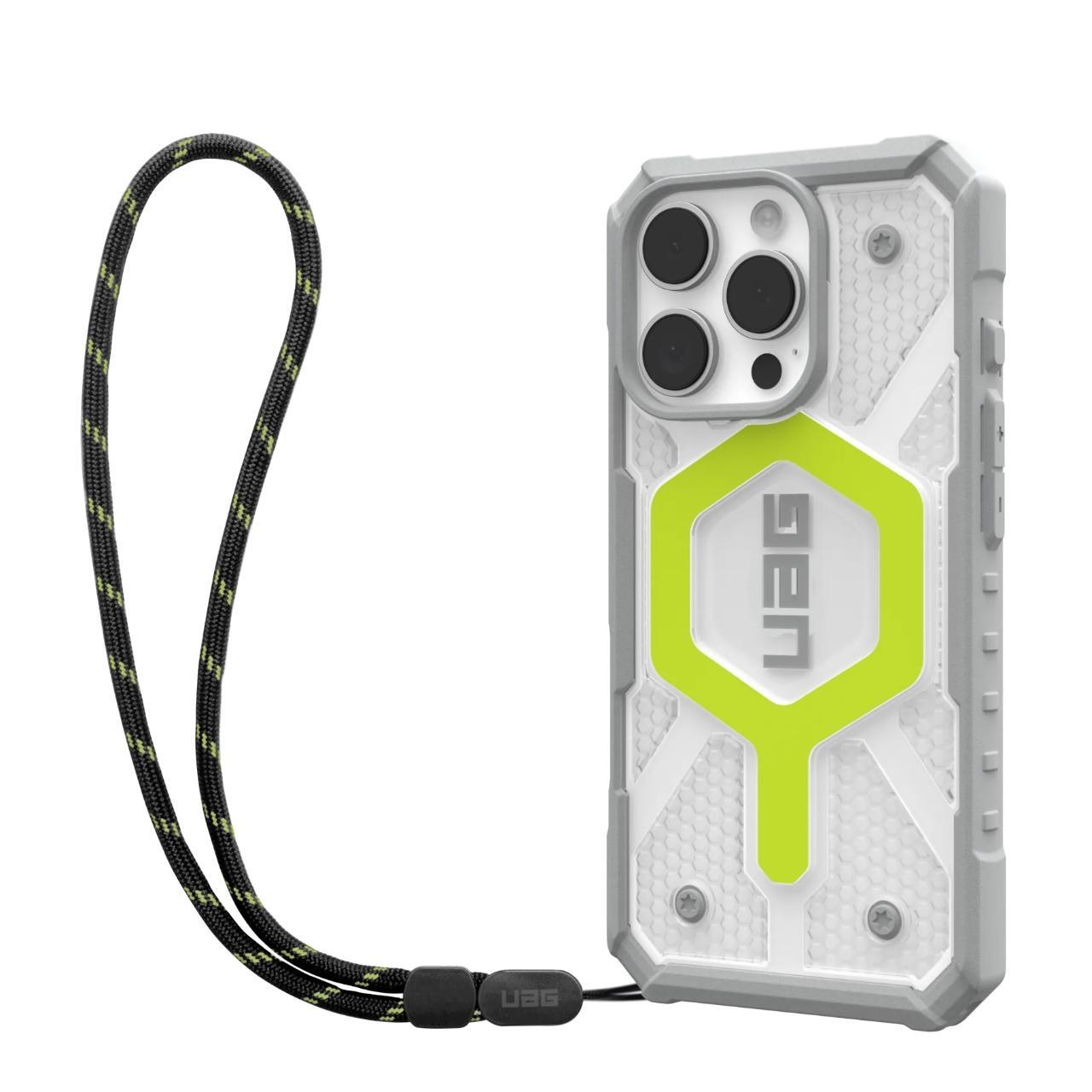Калъф MagSafe за Apple iPhone 16 Pro Max, Urban Armor Gear, Pathfinder Clear с връзка, Зелен