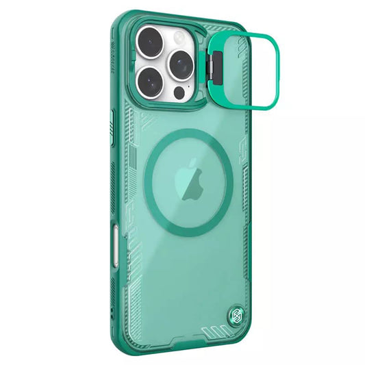 Калъф MagSafe за Apple iPhone 16 Pro, Nillkin, Iceblade Prop (с изрез за камера), Зелен