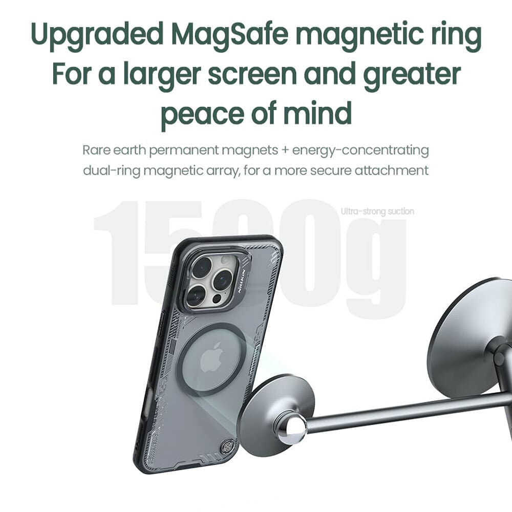 Калъф MagSafe за Apple iPhone 16 Pro, Nillkin, Iceblade Prop (с изрез за камера), Зелен