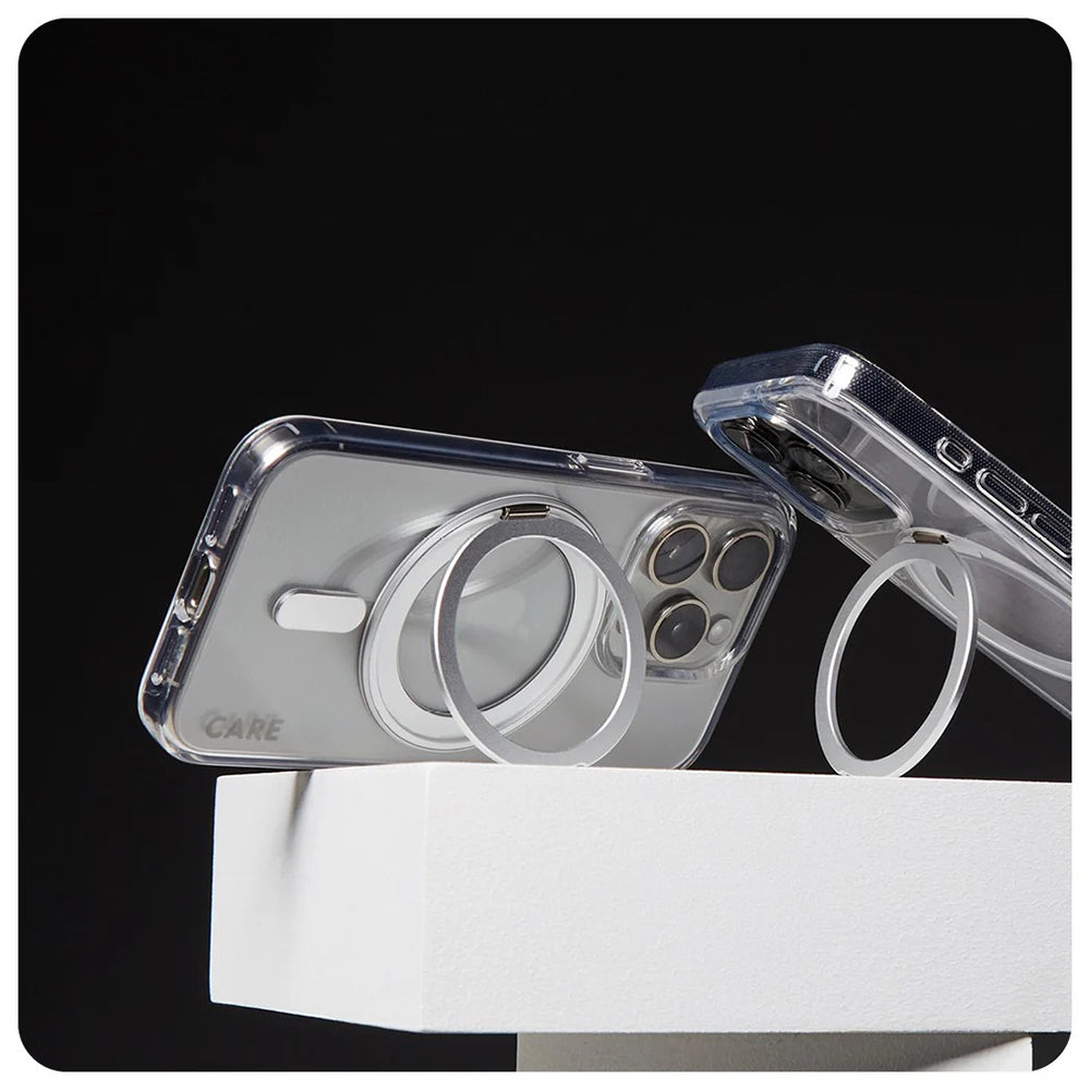 Калъф MagSafe за Apple iPhone 16 Pro, PanzerGlass, с функция стойка, Сребристо прозрачен