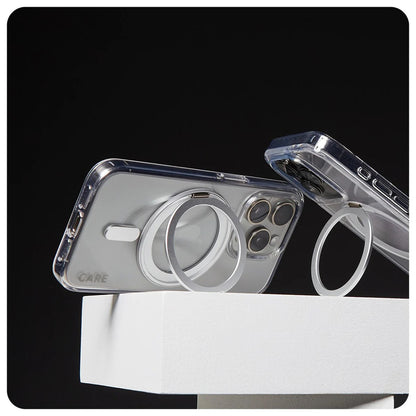 Калъф MagSafe за Apple iPhone 16 Pro, PanzerGlass, с функция стойка, Сребристо прозрачен