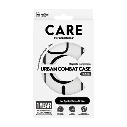 Калъф MagSafe за Apple iPhone 16 Pro, PanzerGlass, Care Urban Combat, Прозрачно черен