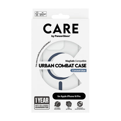 Калъф MagSafe за Apple iPhone 16 Pro, PanzerGlass, Care Urban Combat, Прозрачен Син