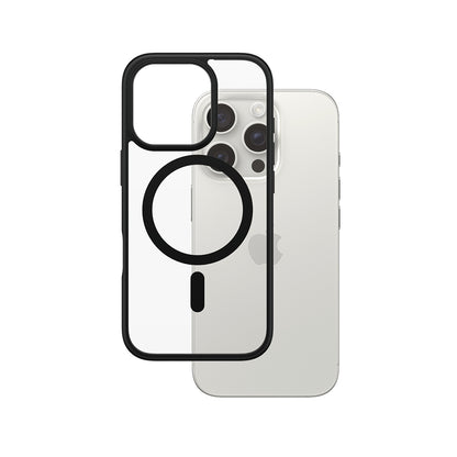 Калъф MagSafe за Apple iPhone 16 Pro, PanzerGlass, Frame, Черна прозрачност