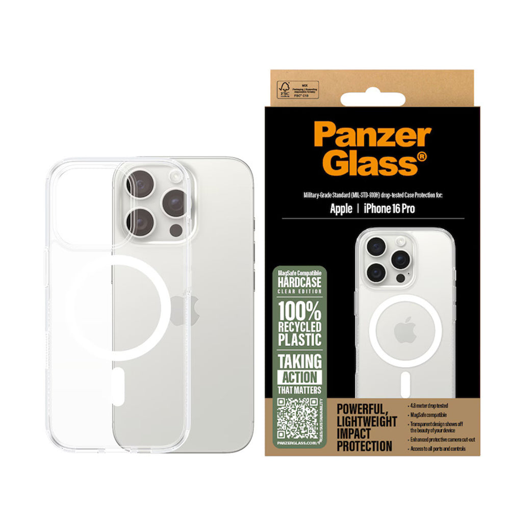 Калъф MagSafe за Apple iPhone 16 Pro, PanzerGlass, HardCase, Прозрачен Бял