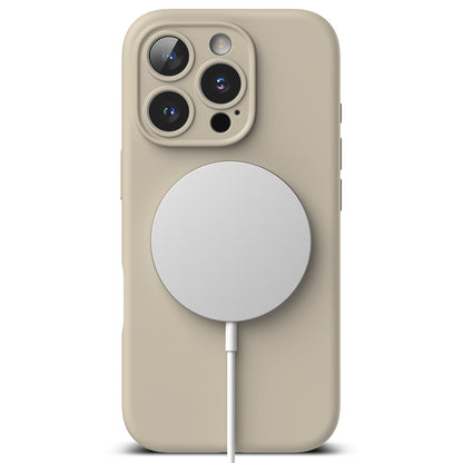Калъф MagSafe за Apple iPhone 16 Pro, Ringke, Силикон, Крем