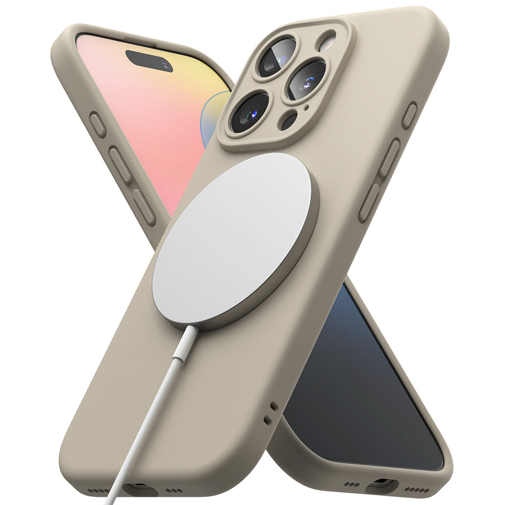 Калъф MagSafe за Apple iPhone 16 Pro, Ringke, Силикон, Крем