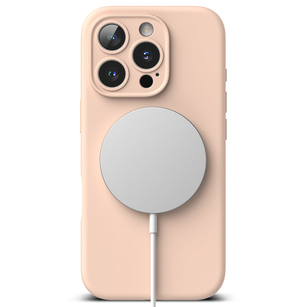 Калъф MagSafe за Apple iPhone 16 Pro, Ringke, Силикон, Розов