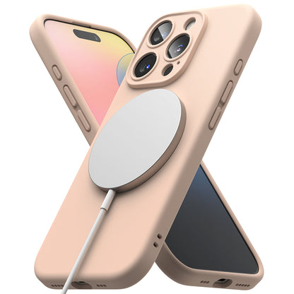 Калъф MagSafe за Apple iPhone 16 Pro, Ringke, Силикон, Розов