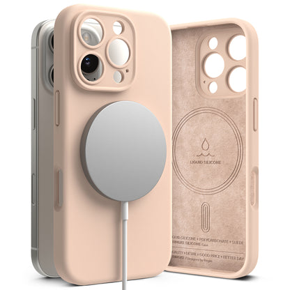 Калъф MagSafe за Apple iPhone 16 Pro, Ringke, Силикон, Розов