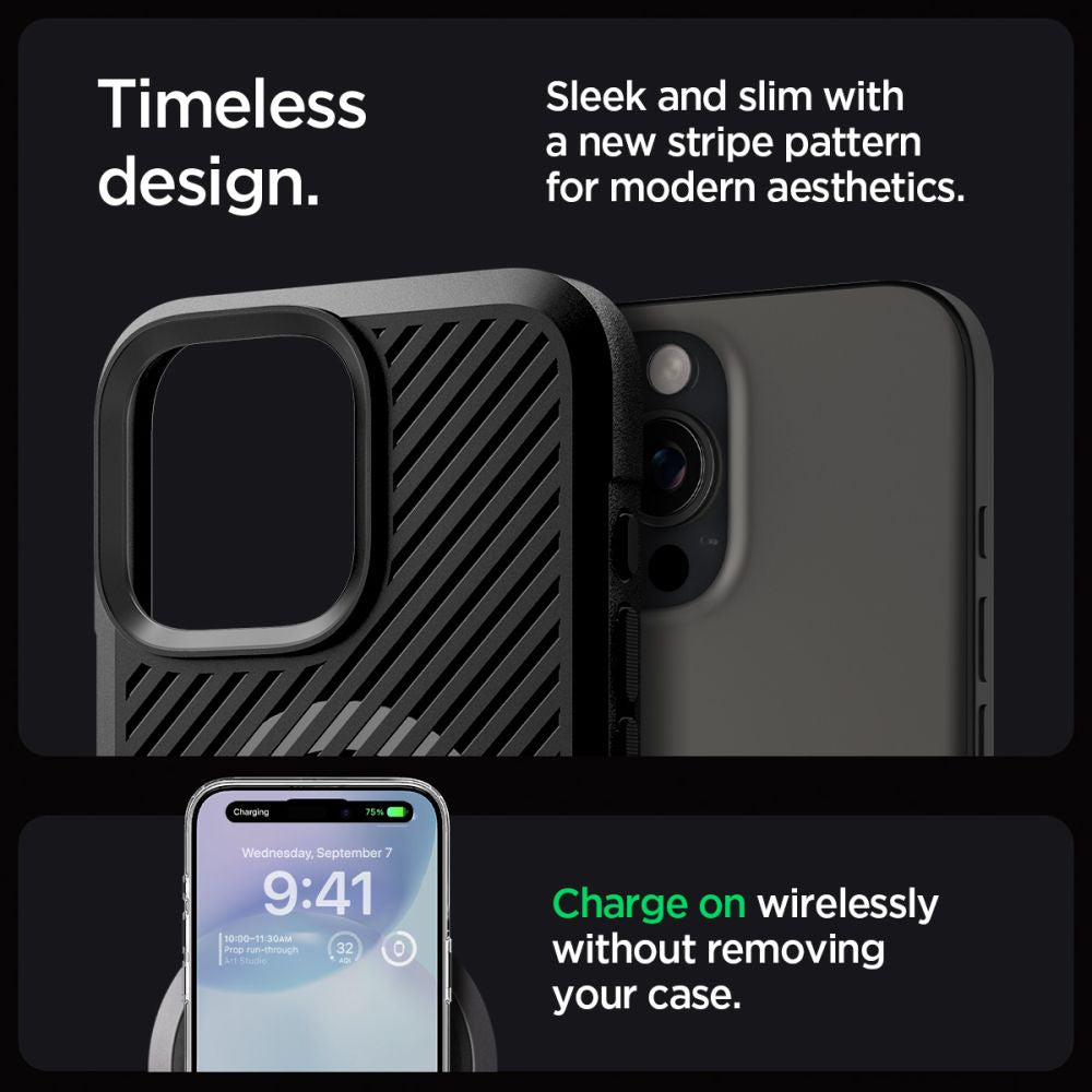 Калъф MagSafe за Apple iPhone 16 Pro, Spigen, Core Armor, Мат Черен ACS08158