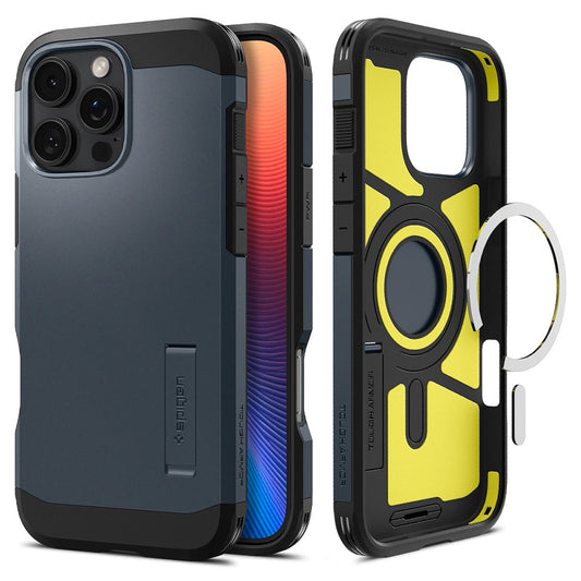 Калъф MagSafe за Apple iPhone 16 Pro, Spigen, Tough Armor, Син ACS08147