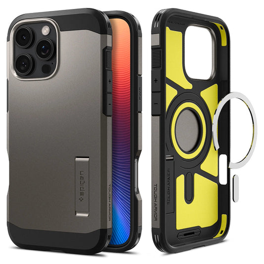 Калъф MagSafe за Apple iPhone 16 Pro, Spigen, Tough Armor, Сив ACS08145