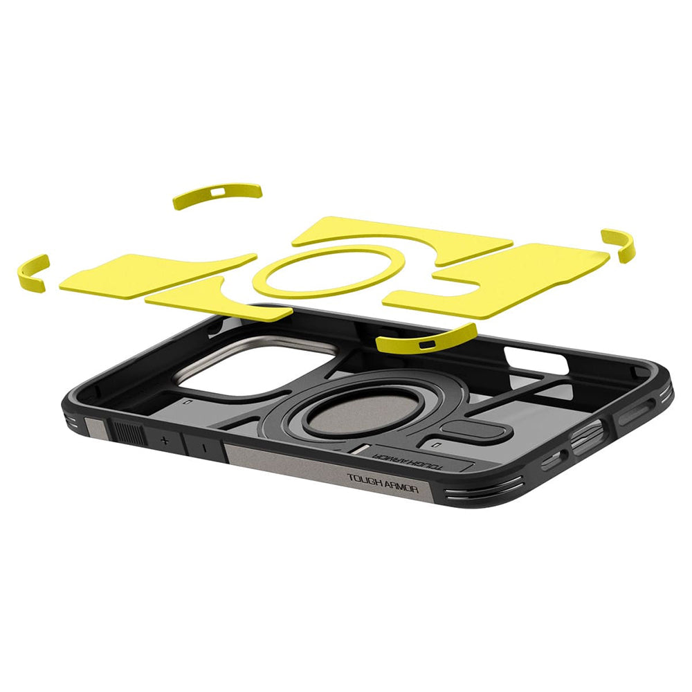 Калъф MagSafe за Apple iPhone 16 Pro, Spigen, Tough Armor, Сив ACS08145