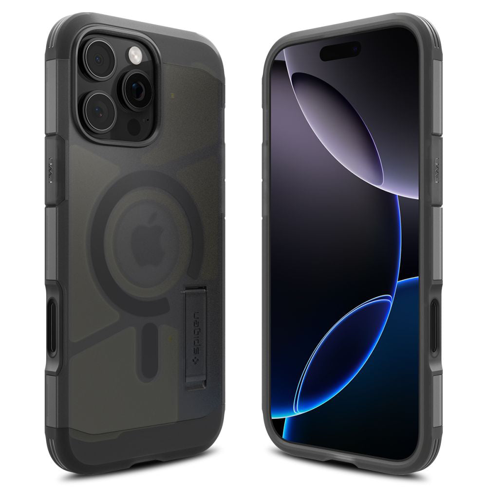 Калъф MagSafe за Apple iPhone 16 Pro, Spigen, Tough Armor, Сатенено черен ACS09072