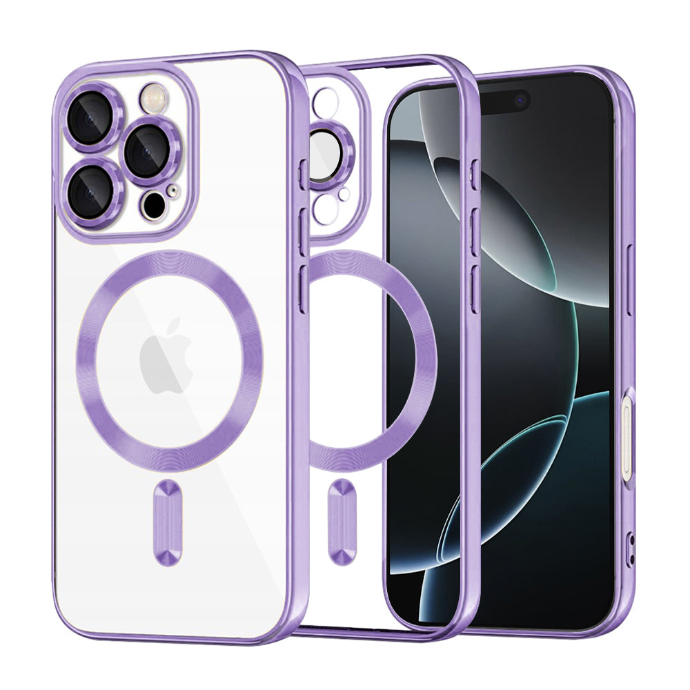 Калъф MagSafe за Apple iPhone 16 Pro, Techsuit, Luxury Crystal, Светло лилав