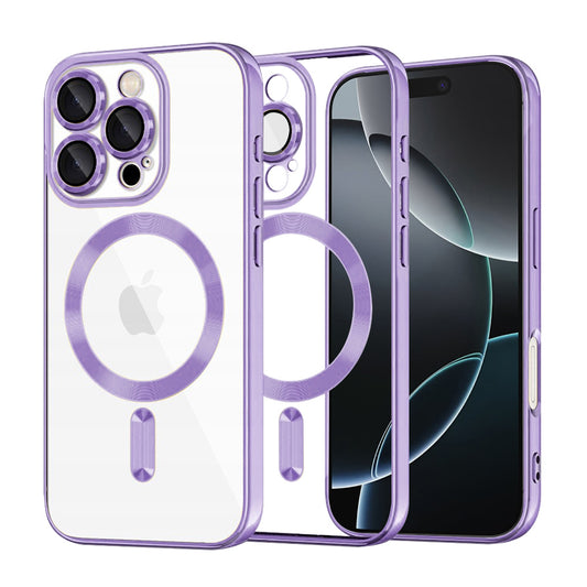 Калъф MagSafe за Apple iPhone 16 Pro, Techsuit, Luxury Crystal, Светло лилав