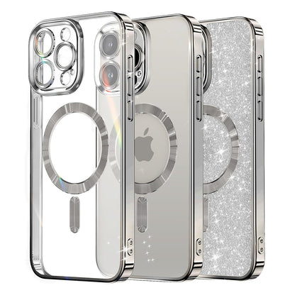 Калъф MagSafe за Apple iPhone 16 Pro, Techsuit, Luxury Glitter, Сребрист