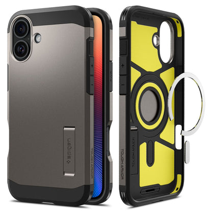 Калъф MagSafe за Apple iPhone 16, Spigen, Tough Armor, Сив