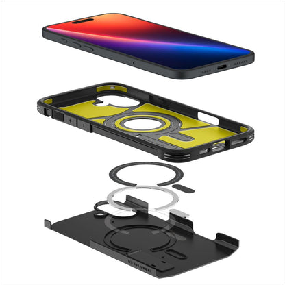 Калъф MagSafe за Apple iPhone 16, Spigen, Tough Armor, Черен ACS08216