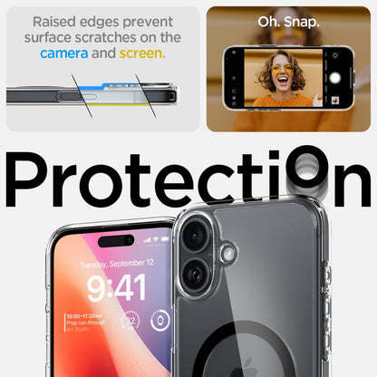 Калъф MagSafe за Apple iPhone 16, Spigen, Ultra Hybrid, Черен ACS08206
