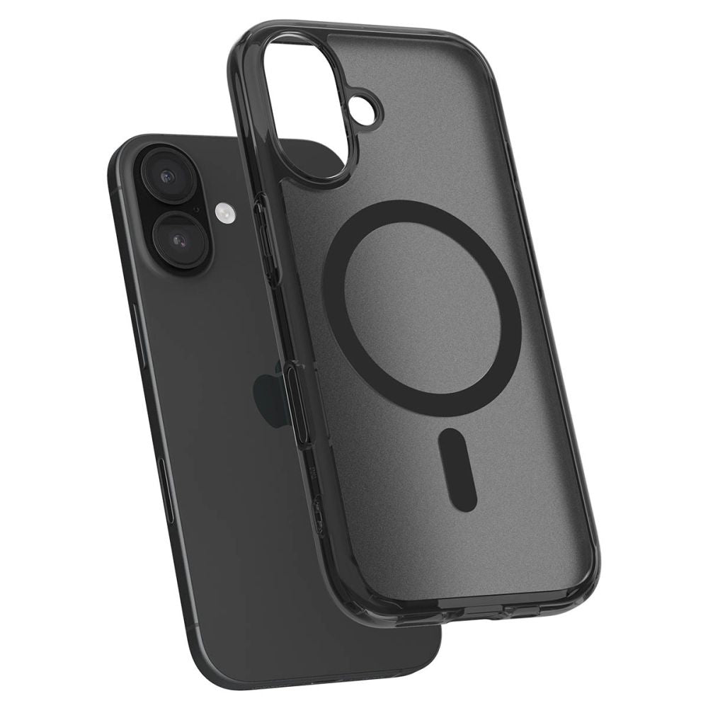 Калъф MagSafe за Apple iPhone 16, Spigen, Ultra Hybrid T, Сатенено черен ACS09074
