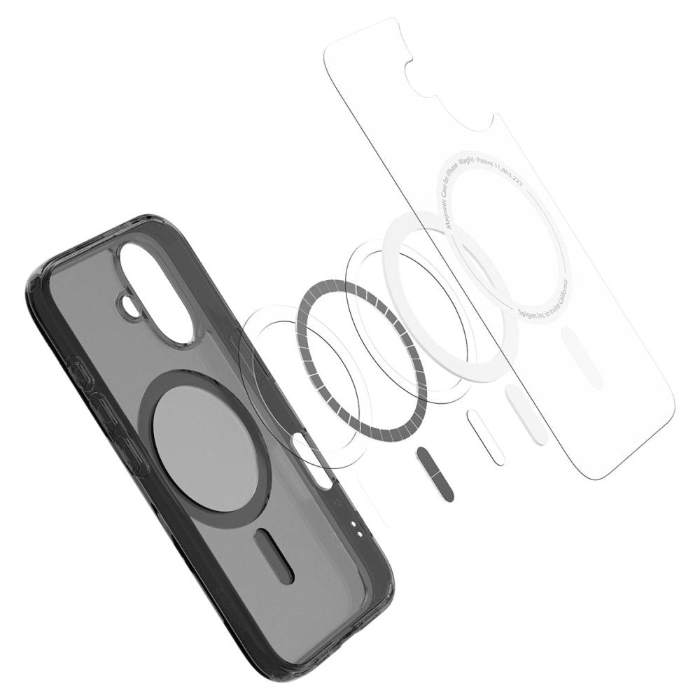 Калъф MagSafe за Apple iPhone 16, Spigen, Ultra Hybrid T, Сатенено черен ACS09074