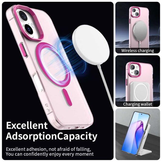 Калъф MagSafe за Apple iPhone 16, Techsuit, CandyCase, Розов