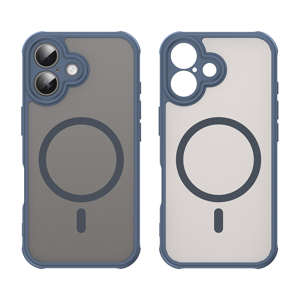 MagSafe Case for Apple iPhone 16, Techsuit, HaloFrost II, Navy Blue