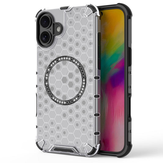 Калъф MagSafe за Apple iPhone 16, Techsuit, HoneyComb Shield, Бял