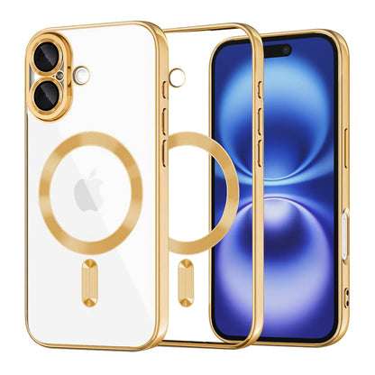 Калъф MagSafe за Apple iPhone 16, Techsuit, Luxury Crystal, Златист