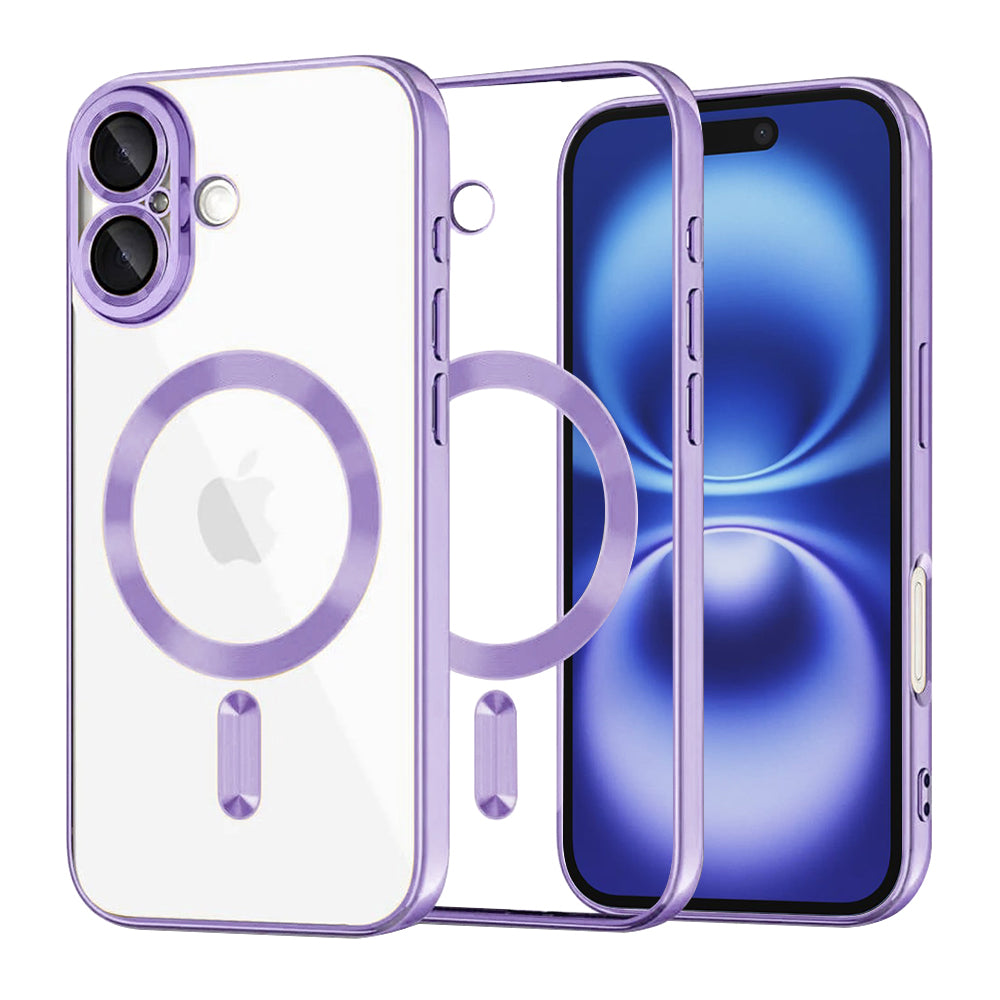 Калъф MagSafe за Apple iPhone 16, Techsuit, Luxury Crystal, Светло лилав