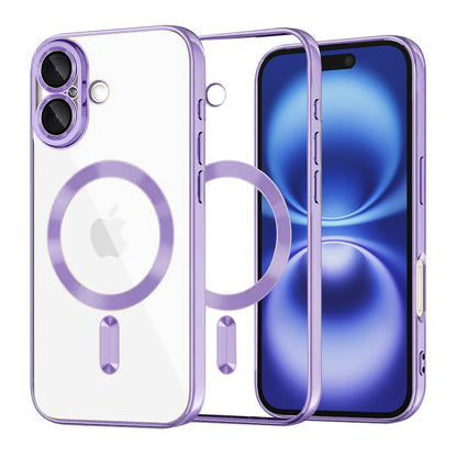 Калъф MagSafe за Apple iPhone 16, Techsuit, Luxury Crystal, Светло лилав