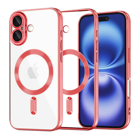 Калъф MagSafe за Apple iPhone 16, Techsuit, Luxury Crystal, Червен