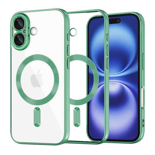 Калъф MagSafe за Apple iPhone 16, Techsuit, Luxury Crystal, Светлозелен