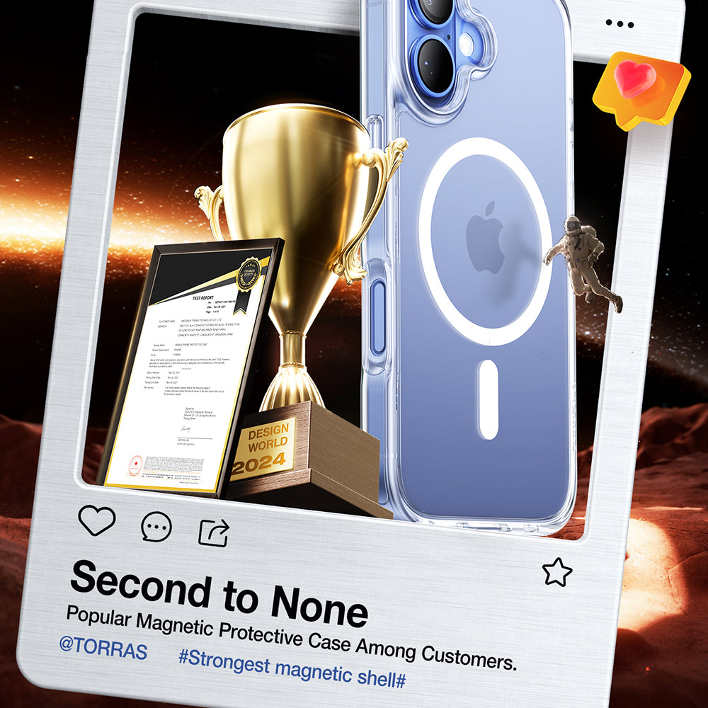 Калъф MagSafe за Apple iPhone 16, Torras, Diamond, Прозрачен