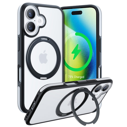 Калъф MagSafe за Apple iPhone 16, Torras, Ostand R Fusion, Черен